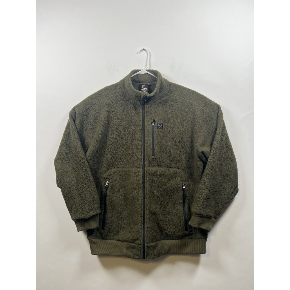 All American Roughneck Green Fleece Base Camp‎ Jacket Mens XL Full Zip AAR